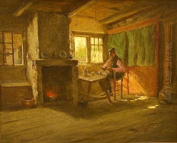 Dutch Interior Oil Painting by Addison Thomas Millar