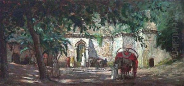 La Fontaine Au Jardin D'essai Oil Painting by Addison Thomas Millar