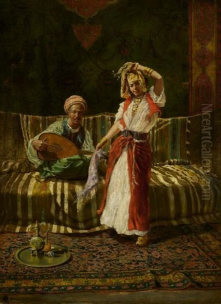 Arab Dancing Girl Oil Painting by Addison Thomas Millar