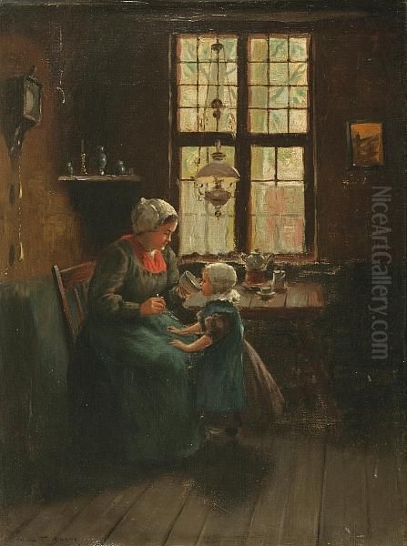 Dutch Interior Oil Painting by Addison Thomas Millar