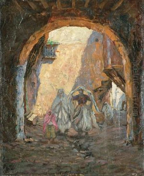 Rue Des Abencerages Alger Oil Painting by Addison Thomas Millar