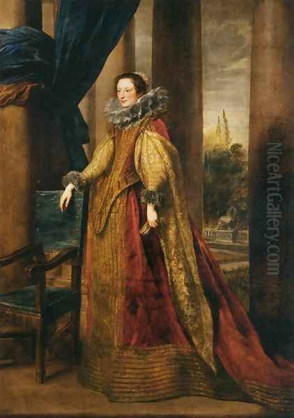 Portrait of a Noble Genoese Lady Oil Painting by Sir Anthony Van Dyck