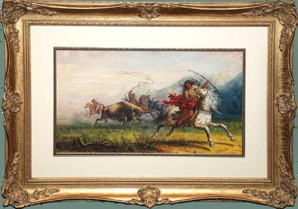 Buffalo Hunt Oil Painting by Alfred Jacob Miller