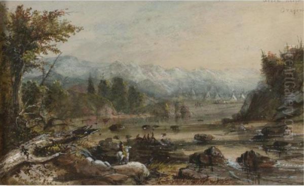 Green River, Oregon Oil Painting by Alfred Jacob Miller