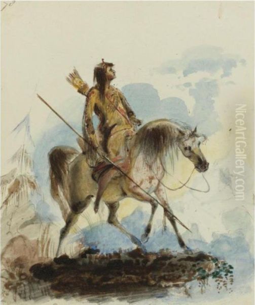 Reconnoitering Oil Painting by Alfred Jacob Miller