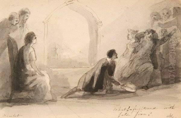 Sketch For Hamlet Oil Painting by Alfred Jacob Miller