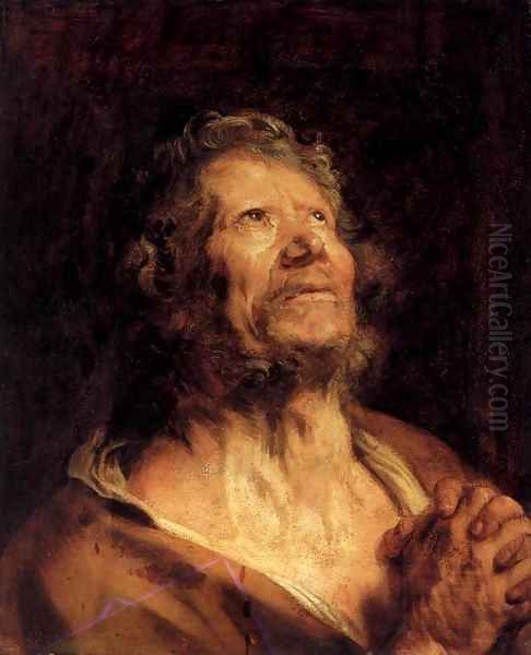 An Apostle with Folded Hands Oil Painting by Sir Anthony Van Dyck