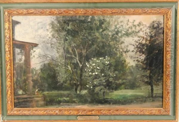 White Blossoms In The Garden Oil Painting by Charles Henry Miller