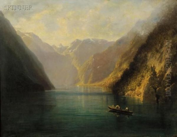 River Through The Mountains Oil Painting by Charles Henry Miller