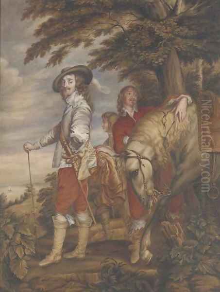 Charles I: King of England at the Hunt drh Oil Painting by Sir Anthony Van Dyck