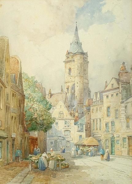 View Of Amiens Oil Painting by James Robertson Miller