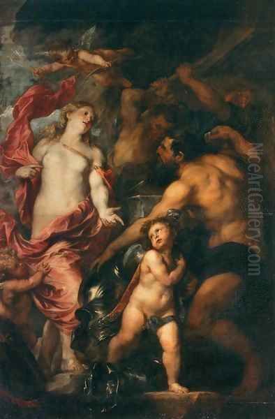 Venus Asks Vulcan to Cast Arms for her Son Aeneas Oil Painting by Sir Anthony Van Dyck