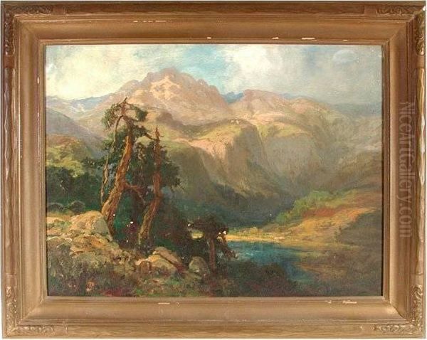 California Mountain Lakeslandscape Oil Painting by Ralph Davidson Miller