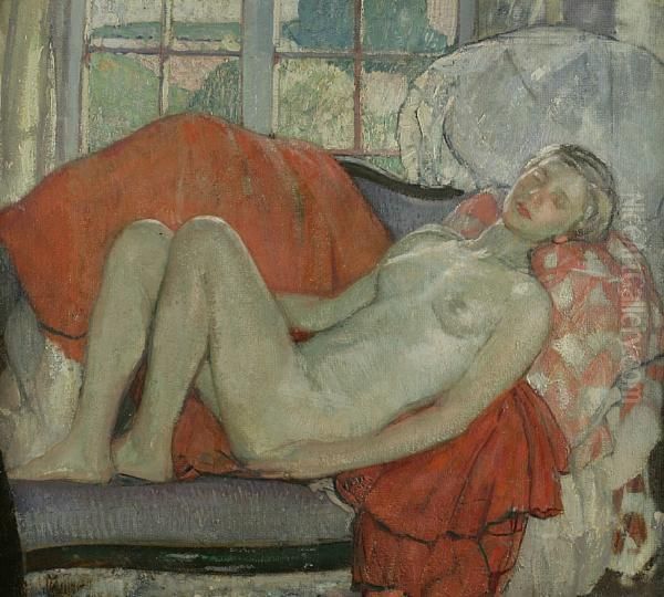 Reclining Nude Oil Painting by Richard Emile Miller