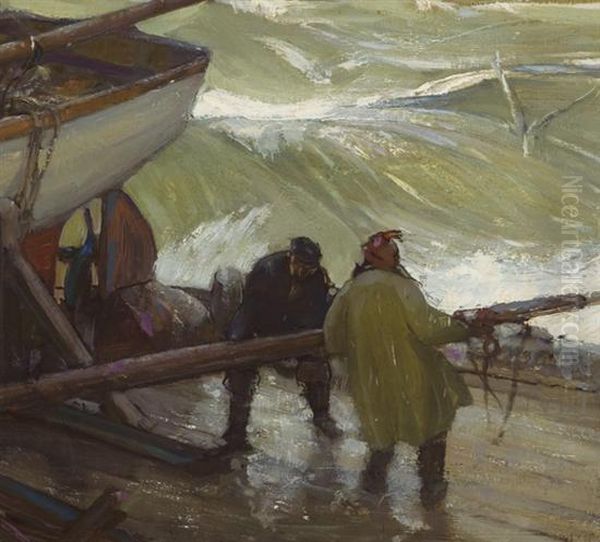 Preparing For The Storm Oil Painting by Richard Emile Miller