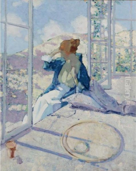 Woman By A Window Oil Painting by Richard Emile Miller