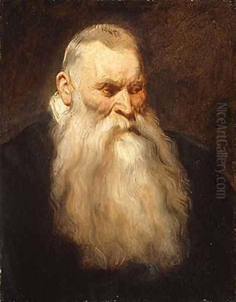 Study Head of an Old Man with a White Beard ca 1617 Oil Painting by Sir Anthony Van Dyck