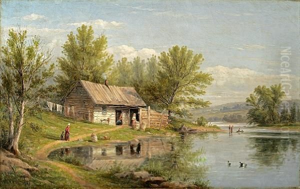 Cottage By The River Oil Painting by William Rickarby Miller