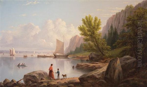 The Palisades Near Piermont Oil Painting by William Rickarby Miller