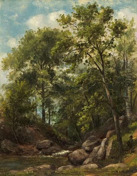 ''a Westchester Brook'' Oil Painting by William Rickarby Miller