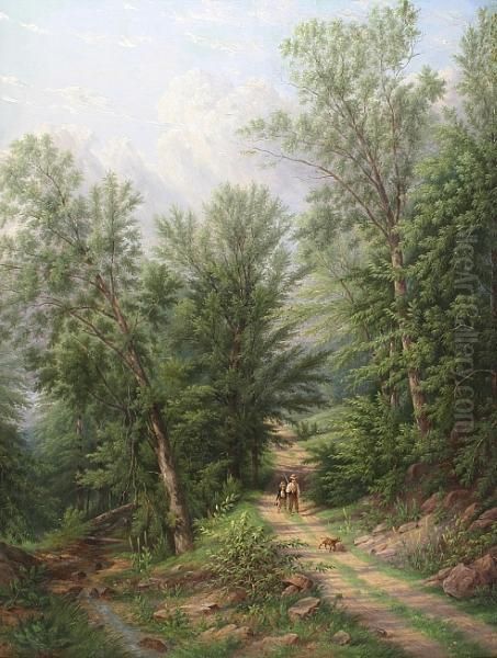 The Woodland Path Oil Painting by William Rickarby Miller