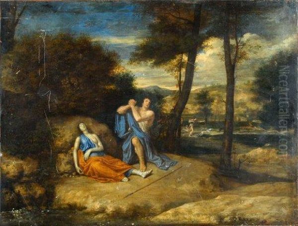 Scene Mythologique Oil Painting by Francisque I Millet