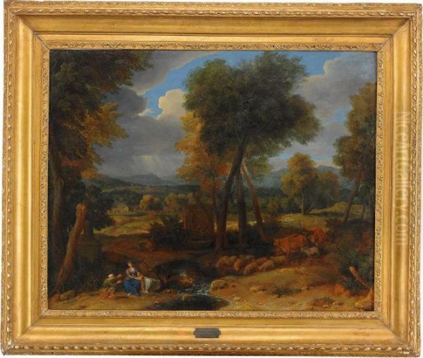 Vilan Under Flykten Till Egypten Oil Painting by Francisque I Millet