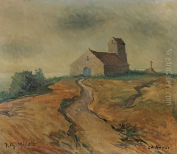 L'eglise De La Hague Oil Painting by Jean-Charles Millet