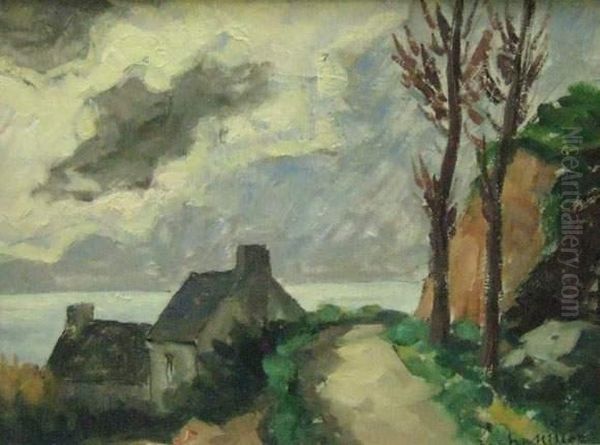 Paysage Breton Oil Painting by Jean-Charles Millet