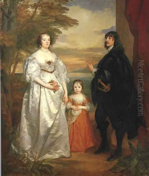 James Seventh Earl of Derby His Lady and Child 1641 Oil Painting by Sir Anthony Van Dyck