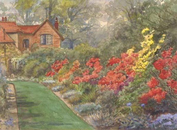 Tending The Garden Oil Painting by James W. Milliken