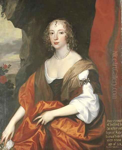 Portrait of Anne Carr, Countess of Bedford (1617-1684) Oil Painting by Sir Anthony Van Dyck