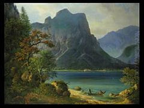 Der Konigssee Mit Sankt Bartholoma Oil Painting by Karl Millner