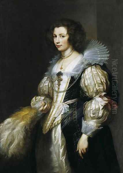 Portrait of Maria de Tassis c 1629 1630 Oil Painting by Sir Anthony Van Dyck