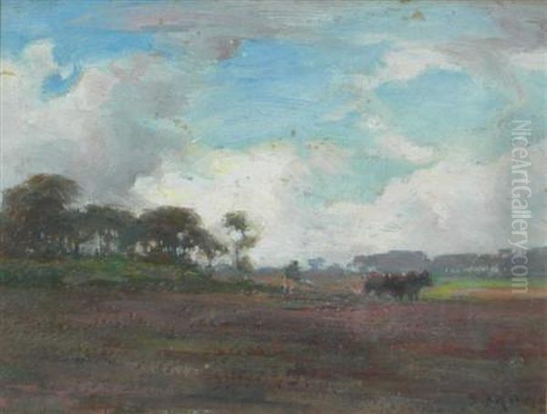 Plowing Oil Painting by Joseph Milner