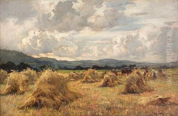 Taking In The Harvest Oil Painting by Joseph Milner