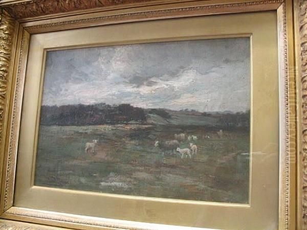 Sheep In Pasture Oil Painting by Joseph Milner