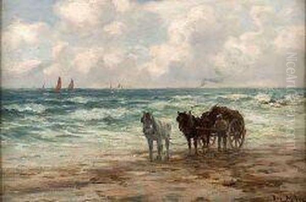 Gathering Wrack Oil Painting by Joseph Milner