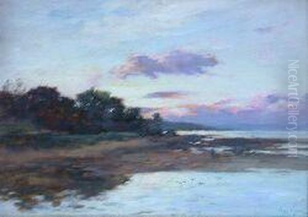 Sunset On The Estuary Oil Painting by Joseph Milner