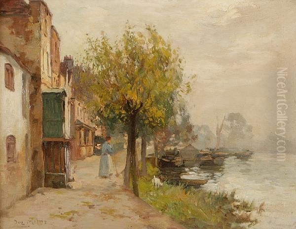 By The River Oil Painting by Joseph Milner