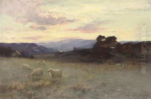 Sunset On The Hills Oil Painting by Joseph Milner