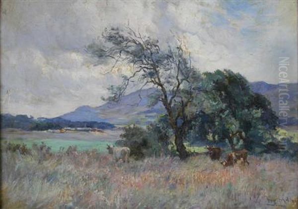 Quiet Grazing, Perthshire Oil Painting by Joseph Milner