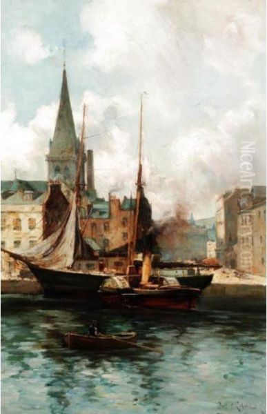 Harbour View Oil Painting by Joseph Milner