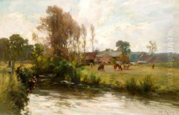 A River In Angus Oil Painting by Joseph Milner