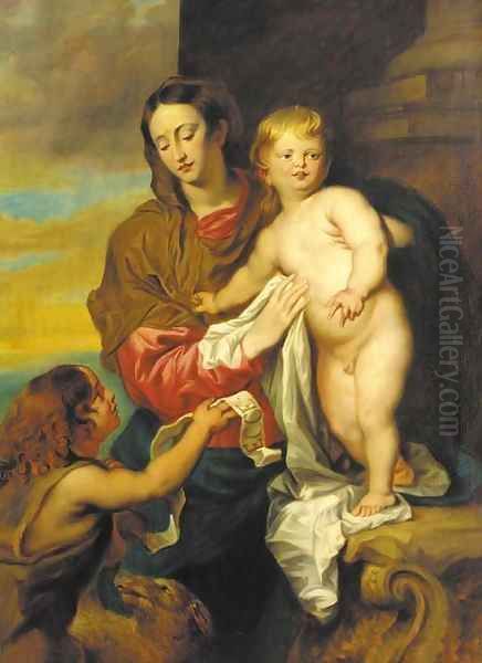 The Virgin and Child with the Infant Saint John the Baptist Oil Painting by Sir Anthony Van Dyck