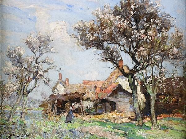 Apple Blossom Oil Painting by William Watt Milne