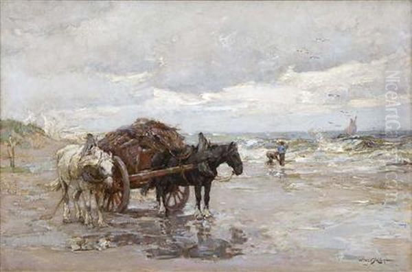 Gathering Wrack Oil Painting by William Watt Milne