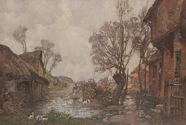 The Road To The Village - After Rain Oil Painting by William Watt Milne