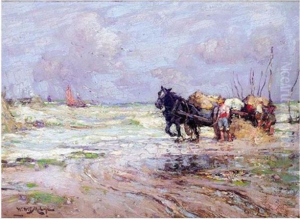 Bringing In The Nets Oil Painting by William Watt Milne