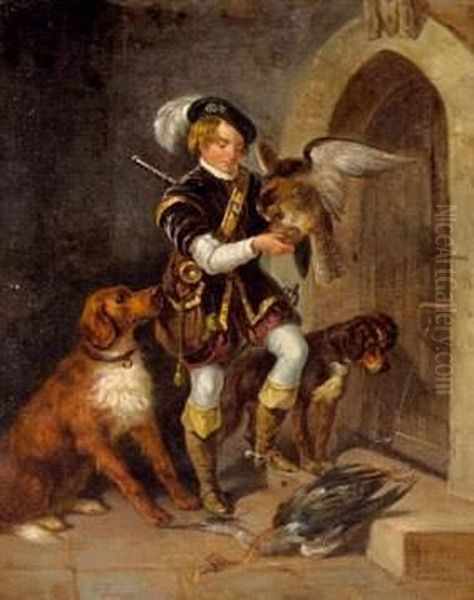 Le Retour De La Chasse Au Faucon Oil Painting by Antonio Milone